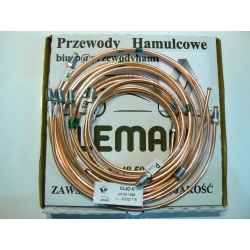 KOMPLET PRZEWODÓW HAMULCOWYCH RENAULT CLIO I + ELASTYCZNE