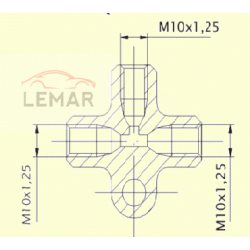 TRÓJNIK DO PRZEWODÓW HAMULCOWYCH WEWNĘTRZNY M-10x1,25 FSO-ŁADA-FIAT126