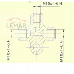 TRÓJNIK DO PRZEWODÓW HAMULCOWYCH WEWNĘTRZNY M-10x1 DF-STOŻEK